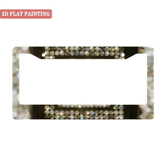 1PC Diamond - Studded License Plate Frames with Installation Accessories License Plate Frames 2 Holes 6. 3x12. 2inch(16x31cm)