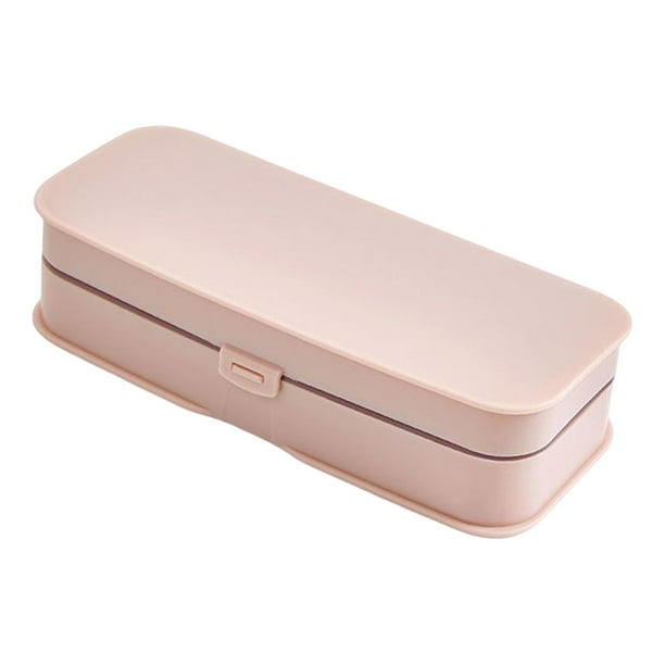 Kit de costura para el hogar, caja de almacenamiento, bolsa organizadora, estuche contenedor, acolchado artístico para dedal, herramienta, enhebrador, Rosado Hugo Hilo de coser