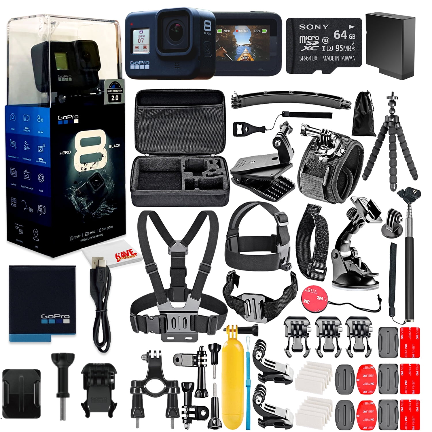 Gopro Hero8 Black Digital Action Camera Waterproof Touch Screen 4k Uhd Video 12mp Photos Live Streaming Stabilization With 50 Piece Accessory Kit 64gb Memory Card Extra Battery Walmart Com Walmart Com Gopro Hero8 Black Digital Action Camera Waterproof Touch Screen 4k Uhd Video 12mp Photos Live Streaming Stabilization With 50 Piece Accessory Kit 64gb Memory Card Extra Battery Walmart Com Walmart Com