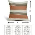 thumbnail image 5 of Brown Orange Striped Pillow Covers 16x16 Set of 2 Modern Boho Fall Stripe Pattern Cream Print Decorative Outdoor Pillowcases Holiday Farmhouse Throw Cushion Case Decor for Home Couch Sofa Bed, 5 of 6