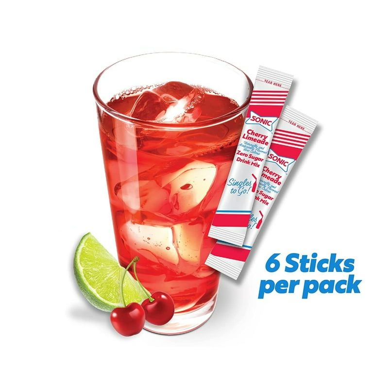 Sonic Cherry Limeade Singles To Go Drink Mix, Sugar Free, Low