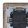 thumbnail image 3 of Elegante interruptor de luz con regulador de intensidad de latón cepillado, resistente a rayones y duradero, control de iluminación monocromático de 220 V CA para uso doméstico, fácil instalación y, 3 of 8