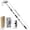 B, variant on Garden Hand Rake Tool Steel, Adjustable 3/4 Handle Weeding Rake, 8-Tine Heavy Duty Weeding Remover Tool for Soil Loosening, Great for Care Garden (8-Tooth Rake + 4pcs Steel Pipe)