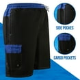 thumbnail image 3 of North 15 Men's Microfiber Swim Trunks with Cargo Pocket-6110-Blk-Ryl-Lg, 3 of 6