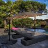 Abble 10 ft. Lighted Tan Solid Round Cantilever Patio Umbrella, Lighted