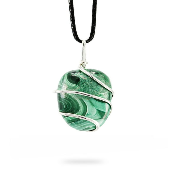Ayana Malachite Healing Crystal Pendant Necklace | Stone of Protection, Energy, & Abundance | Heart & Throat Chakra | April, May Birthstone | Pure Gemstones - Crystal Gifts for Women