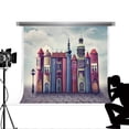 thumbnail image 1 of BSDHOME Polyester Cartoon Book Castle Backdrop for Photography Portable Fairy Tale Photographic Backgrounds for Photo Studio 7x5ft, 1 of 4