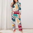 thumbnail image 2 of Balery London Symbols Conjunto de Pijama con Estampado para Mujer, Conjunto de Dos Piezas con Manga Larga, Ropa de Dormir Suave con Bolsillos, Pijamas Cómodos-Large, 2 of 7