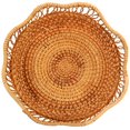 thumbnail image 4 of SUTENGDA  Basket Fruit Rattan Woven Bread Bowl Tray Platter Vegetable Wicker Storage Baskets Organizer Weaved Countertop Table, 4 of 6