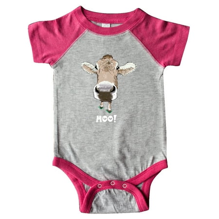 

Inktastic Moo! Cute Brown Holstein Cow Gift Baby Boy or Baby Girl Bodysuit