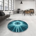 thumbnail image 3 of Ahgly Company Indoor Square Patterned Medium Teal Green Area Rugs, 3' Square, 3 of 6
