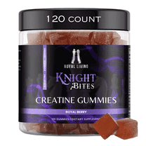 Royal Living Knight Bites Creatine Monohydrate Gummies, Royal Berry Flavor, Vegan, Gluten-Free, 120 Count
