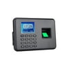 Carevas Intelligent Biometric Fingerprint Password Attendance Machine Employee Checking-in Recorder 2.4 inch LCD Screen DC 5V Time Attendance Machine Black Plug