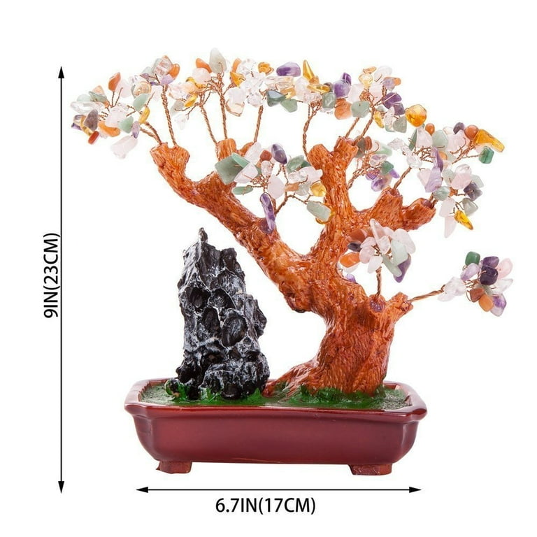 Stunning Feng Shui Mix Gemstone Quartz Bonsai Money Tree - Walmart.com