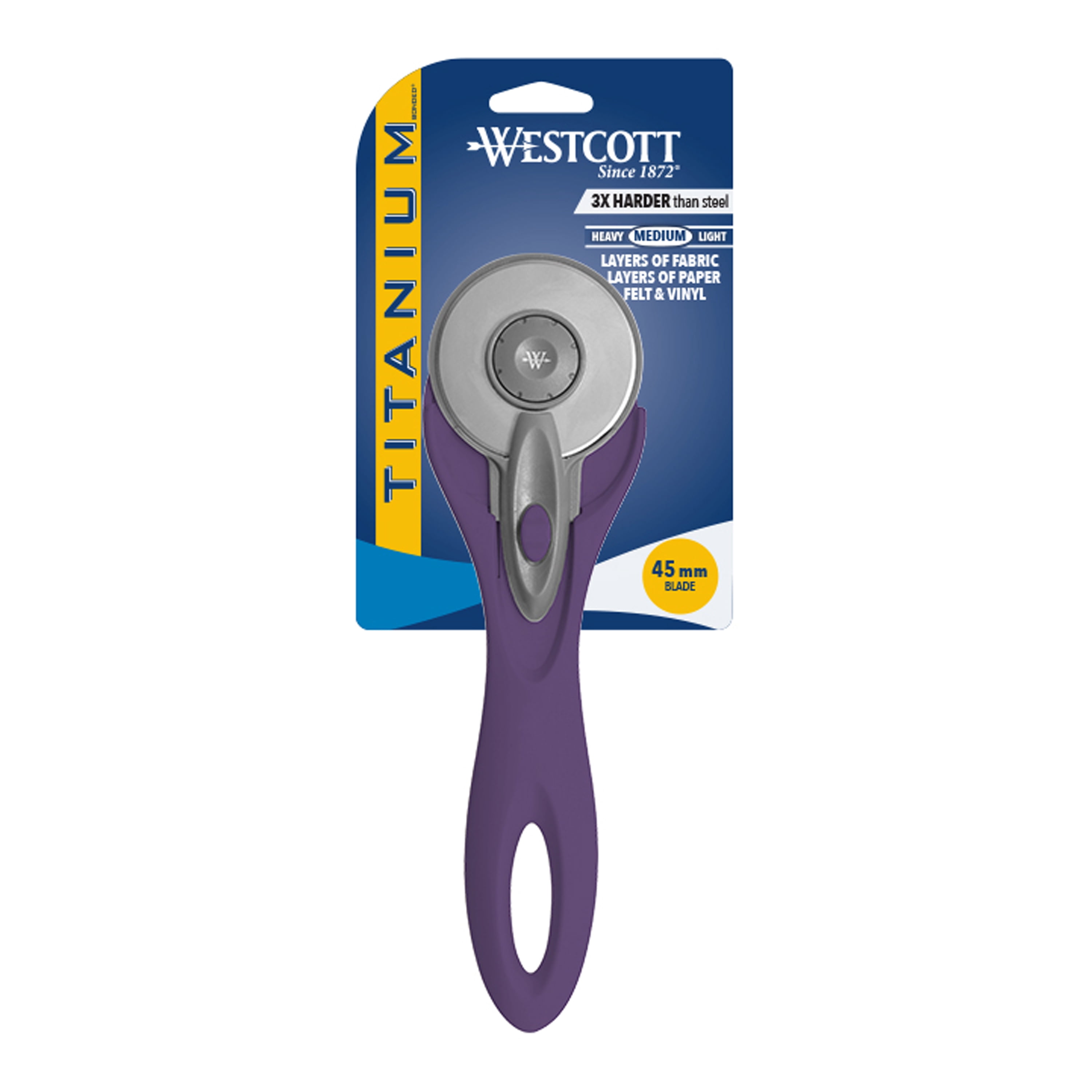 Westcott Titanium 45mm Rotary Cutter, for Craft, Colors May Vary, 1-Count