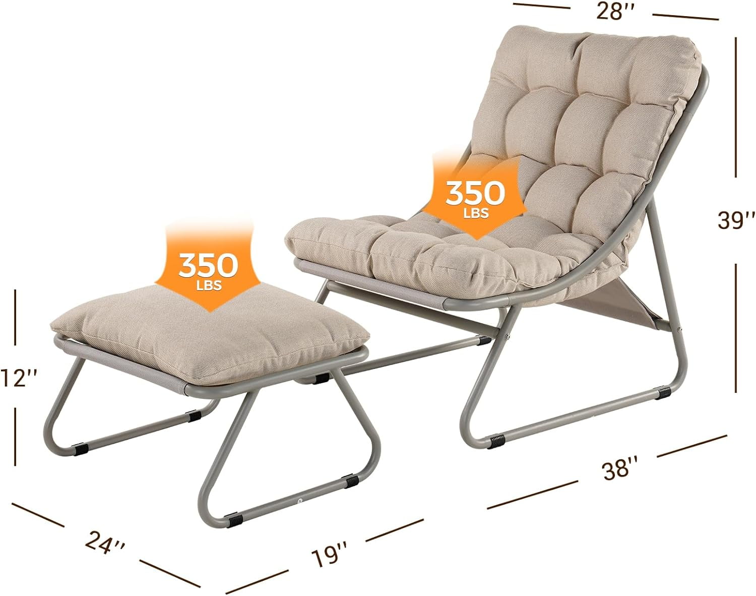reclining sling patio chairs