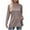 Khaki, variant on Womens Tops Casual Solid Crewneck Long Sleeve Tunic Pullover Side Split Sweatshirts