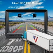 Fookoo HD Backup Camera System, 7'' DVR Split Screen Monitor and Waterproof Rear View Cameras with Parking Lines Reversing for RV/Truck/Trailer/Bus/Semi-Trailer/Tractor/5th Wheel Trailer(DY704)