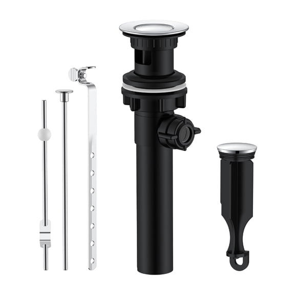 Steel Popup Bathroom Sink Drain with Lift Rod For Fast Drainages Corrosion Resistant For 1 1/2" & 1 3/4" Drain Holes
