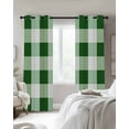 thumbnail image 3 of Fsddascl Green Plaid Blackout Curtains for Bedroom/Living Room, Thermal Insulated Kitchen Curtains, Spring Summer Farmhouse Buffalo Checkered Grommet Darkening Window Treatment Drapes 52"x45"x2, 3 of 8