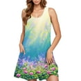 thumbnail image 3 of Women’s Sleeveless Floral Sundress Summer Casual Swing Dress Loose Fit Tank Dress Beach Vacation A Line Dresses, 3 of 4