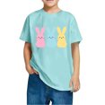 thumbnail image 2 of Cethrio Easter Shirts for Girls Boys, Short Sleeve Cotton Graphic Summer Shirts Mint Green Size 3-4 T, 2 of 4