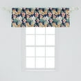 thumbnail image 2 of Ambesonne Floral Valance Pack of 2, Watercolor Effect Flowers, 54"X18", Navy Blue and Laurel Green, 2 of 4