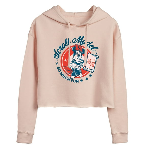 Disney - Scroll Model - Juniors Cropped Pullover Hoodie
