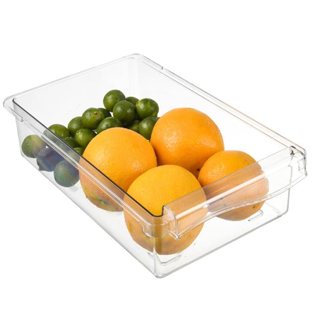 Clear Organizing Bin Freezer Storage Containers Clear Organizing Bin Durable ABS PET Drawer Type Transparent Design Wide Application Egg Storage BinVegetable Bin With Holder