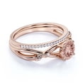 thumbnail image 2 of Gorgeous Rings Boho & hippie 1.60 Carat Round Cut Morganite And Diamond Moissanite Engagement Ring, Unique Wedding Ring, Bridal Rings Set in 925 Sterling Silver With 18k Rose Gold Plating, 2 of 3