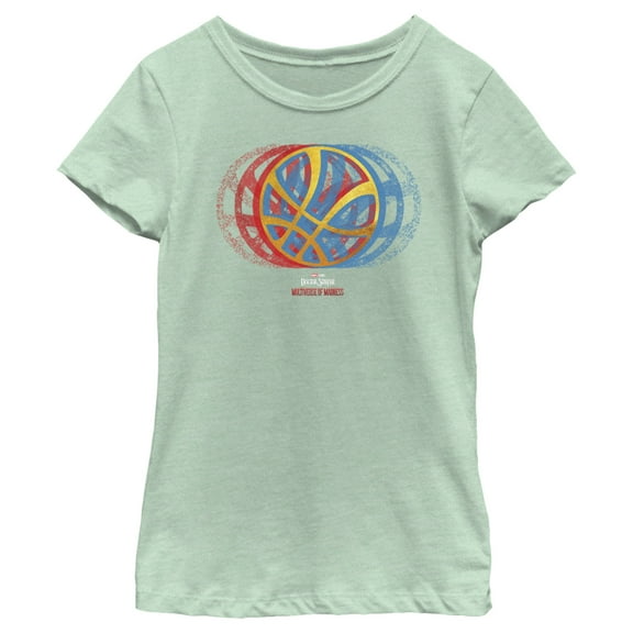 Girl's Marvel Doctor Strange in the Multiverse of Madness Gradient Seal Graphic Tee Mint Medium