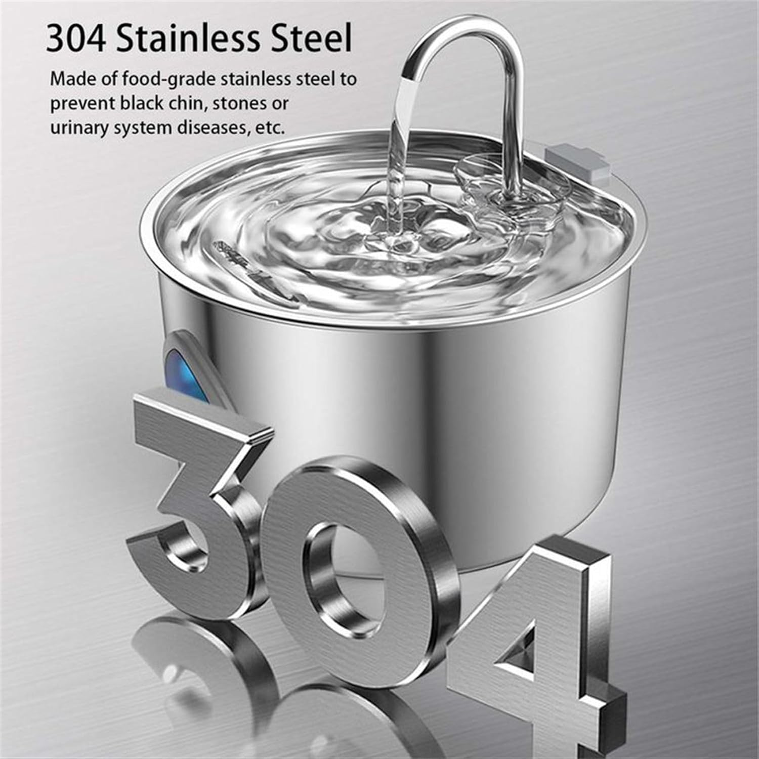 Water Fountain, 304 Stainless Steel, 3.2L Capacity, Ultra-Quiet Pump, Healthy Drinking Water for a Healthier Lifestyle for Your Pet
