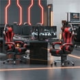 thumbnail image 2 of Yaheetech High Back Ergonomic Gaming Chair with Slide Out Footrest, Black/Red, 2 of 7