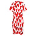 thumbnail image 4 of Vestido holgado con bolsillos, estilo minimalista, con estampado de corazones rojos y blancos, ideal para el Día de San Valentín y para mujer., 4 of 6
