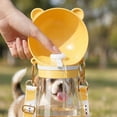 thumbnail image 6 of Pet Water Bottle, Portable Dog Water Bottle, 8X3 in Transparent Body, Dog Travel Bowl, Outdoor Adventures, Bear-Themed Yellow, 1 Set, Dog Food Dispenser, Water Bottle Holder with, 6 of 8