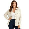 thumbnail image 5 of CBASIHI Womens Waffle Knit Long Sleeve Shackets- Oversized Casual Fall Collared Lightweight Button Down Shirt Jacket Khaki Size S-3XL, 5 of 6