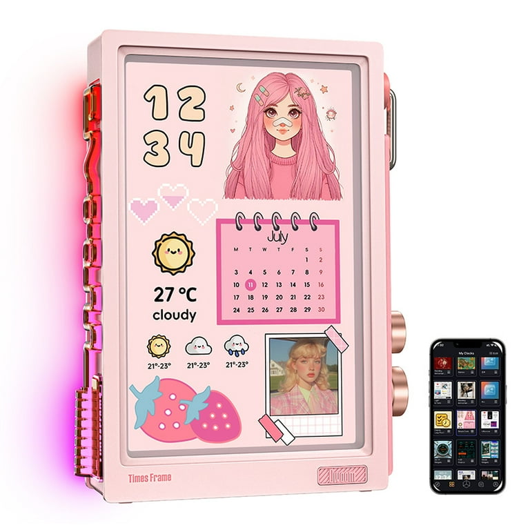 即日配送】Divoom ディブーム Times Frame ネオンピンク Amazon