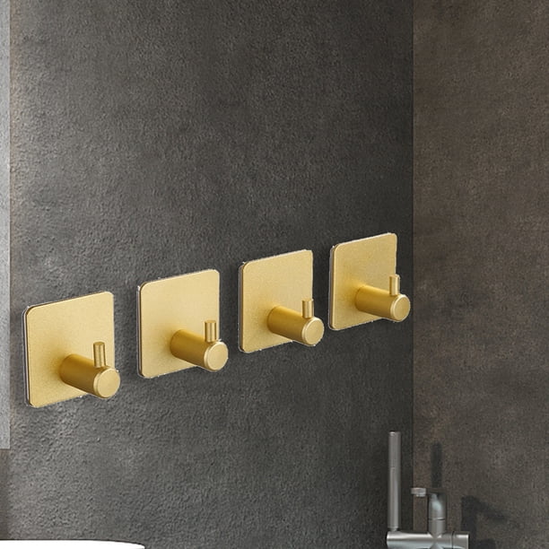 Ganchos de pared - Ganchos autoadhesivos para puertas de baño y cocinapaquete de 4 (dorado) Ndcxsfigh Nuevos Originales