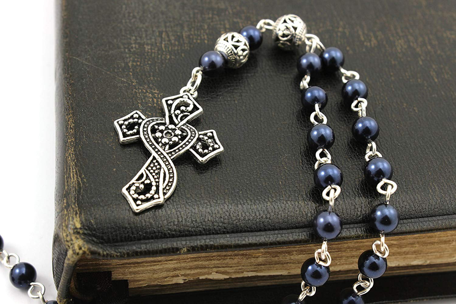 Anglican Rosary Bracelet, Crystal, Fantail & Cross | Felt