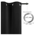 thumbnail image 4 of Unique Bargains Blackout Window Curtains Kitchen Panels Set of 2 Black 52" x 36", 4 of 8