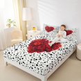 thumbnail image 4 of Homewish Romantic Love Heart Full Size Sheets, Red Rose Floral Bed Sheets, Fashion Polkadots Abstract Sheet Sets, Microfiber Bedroom Decor, 4-Piece, 4 of 7