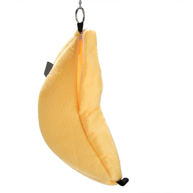 Lit pour Animaux de Compagnie Suspendu en Velours Doux pour Balançoire de Hamster, Aire de Jeux, Design en Forme de Banane, Portable Léger Lavable Réutilisable