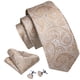 thumbnail image 3 of Set de corbata Barry.Wang champagne dorado con diseño paisley en seda, 3 of 6