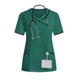 thumbnail image 4 of Gytharion Medical Scrub Sets for Women Short Sleeve V Neck Scrub Top and Stretch Pant Womens Professional Nursing Uniform Workwear with Pockets, 4 of 9