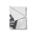 thumbnail image 2 of Saying Soft Flannel Fleece Blanket, Vintage Camping and Hiking Adventure Themed in the Mountains Forest Exploration, Cozy Plush for Indoor and Outdoor Use, 60" x 80", White and Grey, by Ambesonne, 2 of 6
