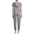 thumbnail image 3 of Hanes Women’s Short Sleeve Hoodie and Pajama Cargo Pant Set, 3 of 6