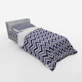 thumbnail image 2 of Ambesonne Modern Bedding Set 3 Pcs, Zig Zag Striped Pattern, Twin, Navy Blue White, 2 of 2