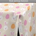 thumbnail image 4 of Easter Dog Crate Cover, Cartoon Style Pattern with Bunny Faces and Egg Silhouettes, Easy to Use Pet Kennel Cover for Medium Large Dogs, 35" x 23" x 27", Pale Pink Orange, by Ambesonne, 4 of 6