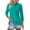 #35 Turquoise, variant on Kddylitq Womens Polo Shirts Button Down T Shirts V Neck Cotton Breathable Wicking 2024 3/4 Sleeve Casual Tops Solid Color Summer Loose Fit Shirts Black 2XL