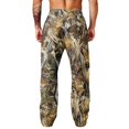 thumbnail image 6 of Havenx Mens Camo Sweatpants Wide Leg Dry Leaf Print Elastic Waist Pants with Pockets Open Bottom Camouflage Trousers Jogger Workout Casual Fashion Loose Fit Outfits,Camel L, 6 of 7